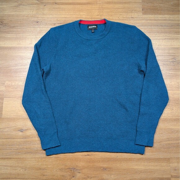 Bonobos Other - Bonobos Extra Fine Merino Wool Pullover Crewneck Sweater Mens Large Teal Classic